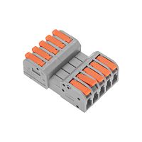 Клемма СМК 222-425R проходная разъемная 5 полюсов серая 0,2-2,5/4мм? (20 шт/уп) REXANT | код 07-5265 | REXANT