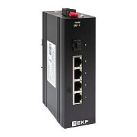 Промышленный неуправляемый коммутатор U-1GX/SFP-4GTP, 1 порт 1000Base-X SFP, 4 порта 10/100/1000Base-T(X) RJ45 c PoE, монтаж на динрейку TSX EKF | код TSX-U-1GX/SFP-4GTP | EKF