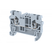 Клемма проходная пружинная 2,5 мм2, на 2 подключения, серая SQ2.5-GREY | код 2102010000 | Elmex