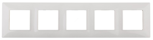 Рамка на 5 постов, Эра Elegance, белый, 14-5005-01 | код Б0034405 | ЭРА