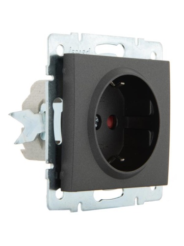 Розетка RAIN с защитой от детей керамика черный графит матовый механизм | код 703-4188-124 | LEZARD фото 3 Розетка RAIN с защитой от детей керамика черный графит матовый механизм | код 703-4188-124 | LEZARD фото 3