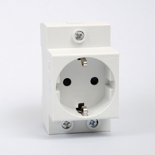 OPAP Розетка на DIN-рейку, с заземлением, 16А, 230В (с защитной крышкой) | код 7160 | ONKA