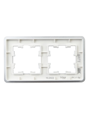 BRITE Рамка 2-мест. РУ-2-1-Бр металл алюм. RE IEK | код BR-M22-M-01-K47 | IEK фото 4