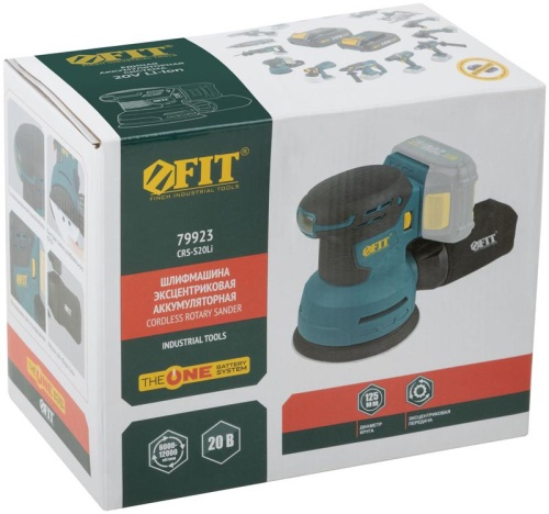Машина шлифовальная эксцентриковая аккумуляторная 20В 6000-12000об/мин; 125мм; липучка FIT 79923 фото 5