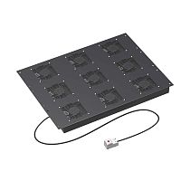 Потолочный модуль 9 вентиляторов с термостатом IT CQE шириной 800мм, RAL9005 | код R5VSIT8009FTB | DKC