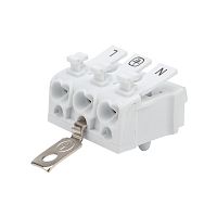 Клемма пружинная соединительная КСП 3-полюсная с заземлением и с монтажными ножками (100 шт./уп.) REXANT | код 07-6215-2 | REXANT