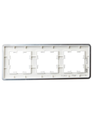 BRITE Рамка 3-мест. РУ-3-1-Бр металл алюм. RE AL IEK | код BR-M32-M-21-K47 | IEK фото 2 BRITE Рамка 3-мест. РУ-3-1-Бр металл алюм. RE AL IEK | код BR-M32-M-21-K47 | IEK фото 2