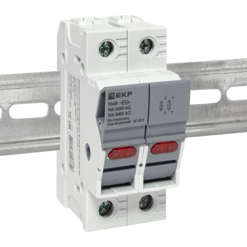 Предохранитель-разъединитель DF 10х38 2Р (тип ПВЦ) | код df102-e | EKF фото 3 Предохранитель-разъединитель DF 10х38 2Р (тип ПВЦ) | код df102-e | EKF фото 3