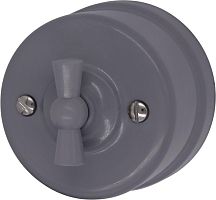 Выключатель проходной 1-кл. пластик титан | код B1-201-26 | Bironi