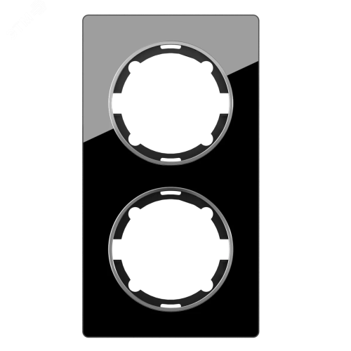 Рамка вертикальная стеклянная двойная, цвет чёрный | код 2234950 | OneKeyElectro