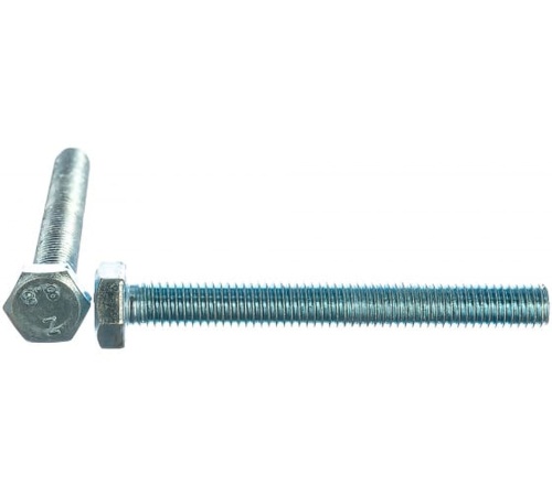 Болт DIN933 M10х70 полная резьба шестигранная глова класс прочности 5.8 покрытие цинк | код DIN933-M10x70ZN | Крепдил