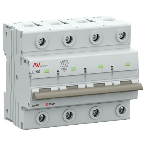 Выключатель автоматический AV-125 4P 125A (C) 10kA EKF AVERES | код mcb125-4-125C-av | EKF фото 2