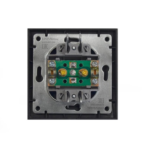 Розетка телевизионная одноместная серия Бриллиант, скрытой установки, оконечная, 75Ом, ч/д 4-2400Мгц, механизм, графит | код 7947571-Gr | Universal фото 3