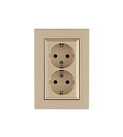 Розетка 2-я Karea RIZZ с заземл. крем Makel 88010082