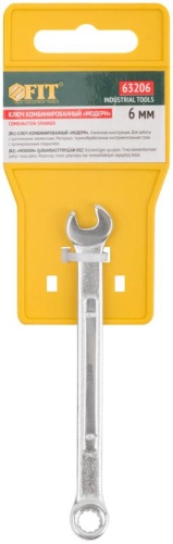 Ключ комбинированный усиленный ''Модерн'' 6 мм | код 63206 | FIT фото 3