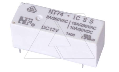 Реле NT74 1C S S 8 DC12V, 8А(250VAC/30VDC), 1CO, AgSnO2, 12VDC, IP67 | код NT741CSS8DC12V | Forward Relay