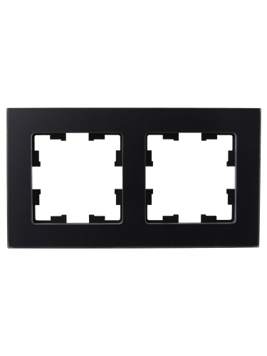 BRITE Рамка 2-мест. РУ-2-2-Бр стекло черн. матовый IEK | код BR-M22-G-31-K02 | IEK фото 3