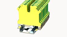 PC2.5-PE-01P-1Y-00Z(H) Клеммный блок (клеммник) заземл. винт., на DIN-рельс TS-35/TS-32, сеч. пров. 24-12AWG/ до 2.5 кв.мм, желто-зелен. изол., Hобщ. = 46.8 мм, шир. 5.2 мм | код 11010000041 | DEGSON