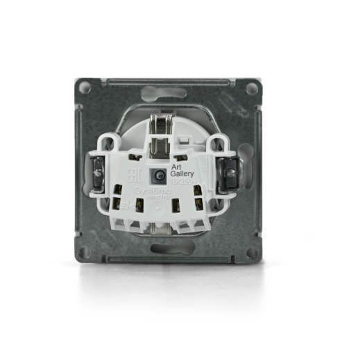 ARTGALLERY РОЗЕТКА с заземл. со шторк. с крышк., 16А, IP20, механизм, быстрозажимные клеммы, лотос | код GAL001346S | Systeme Electric фото 2