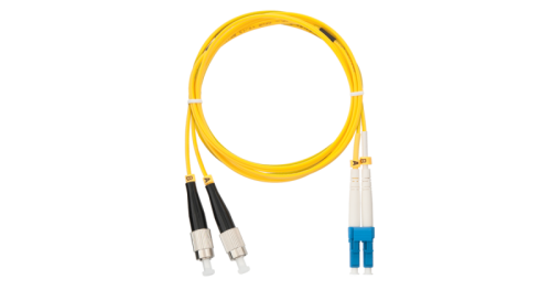Шнур NIKOMAX волоконно-оптический, переходной, одномодовый 9/125мкм, стандарта OS2, FC/UPC-LC/UPC, двойной, LSZH нг(A)-HFLTx, 2мм, желтый, 2м | код NMF-PC2S2C2-FCU-LCU-002 | NIKOMAX