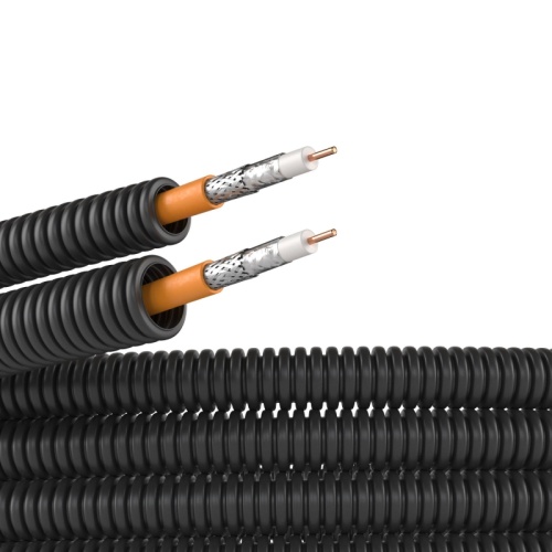 Электротруба ПНД гибкая гофрированная д. 20 мм, цвет черный, с коаксиальным кабелем SAT нг(А)-HF, 100 м | код 7VE720100B | DKC Электротруба ПНД гибкая гофрированная д. 20 мм, цвет черный, с коаксиальным кабелем SAT нг(А)-HF, 100 м | код 7VE720100B | DKC