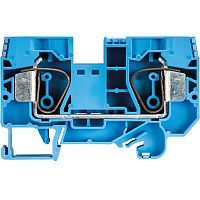 Проходная клемма, тип фиксации провода: пружинный, номинальное сечение: 16 мм кв., 76A, 800V, ширина: 12 мм, цвет: синий, тип монтажа: DIN 35 | код 56.716.0055.6 | Wieland