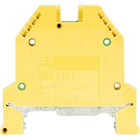 Заземляющая клемма, тип фиксации провода: винтовой, номинальное сечение: 4 мм кв., 800V, ширина: 6 мм, цвет: желто-зеленый, тип монтажа: DIN 35 | код 57.504.9055.0 | Wieland