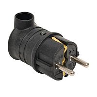 Вилка угловая каучуковая 230В 2P+PE 16A IP44 PRO | код RPS-017-16-230-44-r | EKF