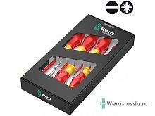Набор отверток диэлектрических + индикатор напряжения, 7 предметов. 1160 i/1165 i/7 Kraftform Comfort VDE | код WE-031576 | Wera