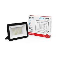 Прожектор светодиодный Elementary 50Вт 3510лм IP65 6500К черн. ПРОМО | Код. 613100350P | Gauss