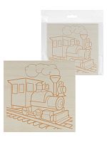 Доска для выжигания, Паровоз, 150х150 мм, 1 шт., пакет, TDM | код SQ1025-1104 | TDM