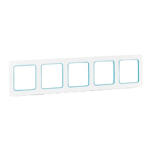 Стокгольм Рамка 5-местная белая с линией цвета синий EKF | код EXM-G-306-30 | EKF фото 2