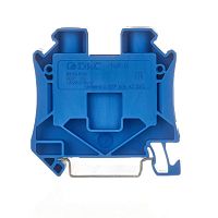 Клемма проходная винтовой зажим 2 точки подключения 16кв.мм син. | код TUR-16-BU | DKC