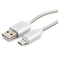 Кабель USB 2.0 Cablexpert CC-G-mUSB02S-1M, AM/microB, серия Gold, длина 1м, серебро, блистер | код CC-G-mUSB02S-1M | Cablexpert