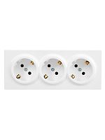 Розетка 3-мест. с заземл. LETO закрытый корпус ПБТ бел. LEZARD 752-0200-127BUP