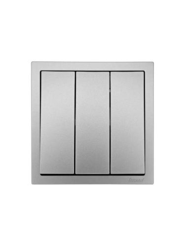 ZIMA Выключатель тройной серый матовый безвинтовой зажим/клемма LEZARD | код 704-7488-109QC | LEZARD фото 3