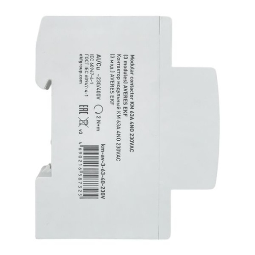 Контактор модульный КМ 63А 4NO 230VAC (3 мод.) AVERES EKF | код km-av-3-63-40-230V | EKF фото 5