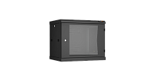 Настенный разборный шкаф TLK 19, 9U, стеклянная дверь, Ш600хВ503хГ450мм, 2 пары монтажных направляющих, черный | код TWC-096045-R-G-BK | TLK