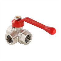 Кран шар. трехходовой, тип Т 1/2" вн.-вн.-вн. | код. VT.361.N.04 | VALTEC