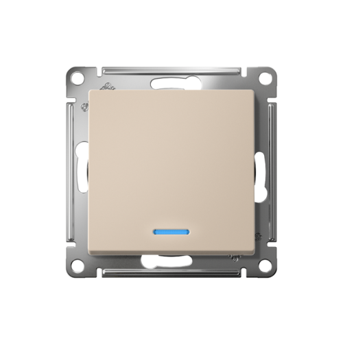 ATLASDESIGN 1-клавишный ПЕРЕКЛЮЧАТЕЛЬ с подсветкой, сх.6а, 10АХ, быстрозажимные клеммы, ПЕСОЧНЫЙ | код ATN001263S | Systeme Electric