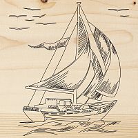 Доска для выжигания REXANT, Корабль Парусник , 150х150 мм, 1 шт., пакет | код 12-0921 | REXANT