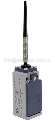 Выключатель концевой синхроного переключения многонаправленный с металлической консолью, стальной пружиной, пластмассовый накнечник-конус (1НО+1НЗ), L51K23SOM101 | код L51K23SOP101 | EMAS