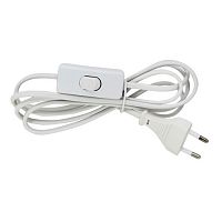 Шнур сетевой 2-х полюсный с выключателем RUICHI, вилка прямая CEE7/16 - без оконцевания, 1.8 м, 2x0.75 мм2, белый | код 112950 | Ruichi