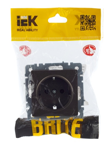 BRITE Розетка 1-местная с заземлением без защитных шторок 16А РС11-1-0-БрТБ темная бронза | код BR-R11-16-K45 | IEK фото 2