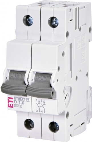 Авт. выключатель ETIMAT P6 2p D1,6 | код 1900243 | ETI