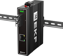 Медиаконвертер 10/100/1000Base-TX в 1000Base-X, разъем SC, двойное одномодовое оптоволокно, 1550нм TSX EKF | код TSX-MC1-1GX1GT-SC | EKF