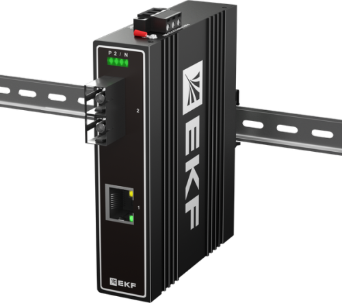 Медиаконвертер 10/100/1000Base-TX в 1000Base-X, разъем SC, двойное одномодовое оптоволокно, 1550нм TSX EKF | код TSX-MC1-1GX1GT-SC | EKF