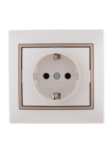 Розетка СП Mira 16А IP20 с заземл. со вставкой керамика свет. корич./жемчуж./бел. перламутр. LEZARD 701-3031-122 Розетка СП Mira 16А IP20 с заземл. со вставкой керамика свет. корич./жемчуж./бел. перламутр. LEZARD 701-3031-122