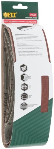Ленты шлифовальные бесконечные, водостойкие, на тканевой основе, 5 шт, 75х533 мм Р 100 | код 39695 | FIT фото 3 Ленты шлифовальные бесконечные, водостойкие, на тканевой основе, 5 шт, 75х533 мм Р 100 | код 39695 | FIT фото 3