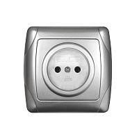 Розетка 1-м СП Маргарита 16А IP20 без заземл. серебр. UNIVersal | код М0022-S | Universal